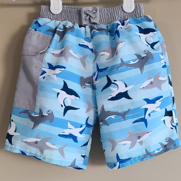 Light grey and blue swim trunks with built in diaper - Picture 1 of 3